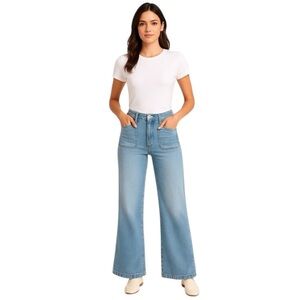 Jordache Women’s Wide-Leg Jeans – Size 8 – Light Wash Denim